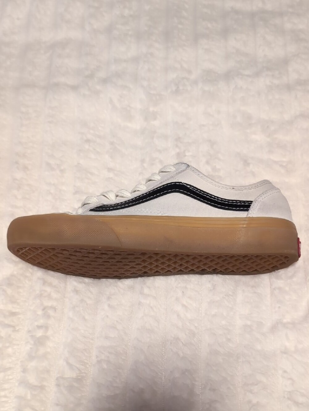 Classic Low-Top Women’s Sneakers — White with Black Stripe - Picture 2 of 7